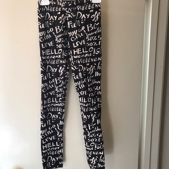 🍍Zara Girls black/white leggings - Picture 1 of 3